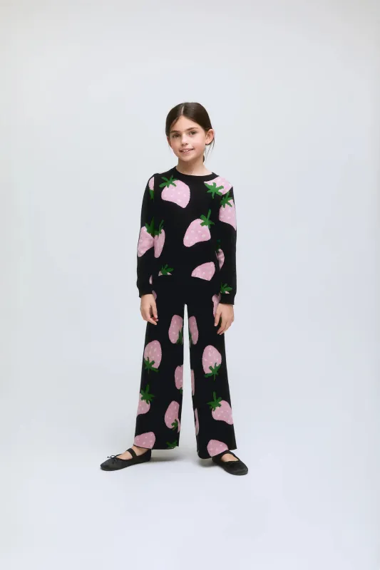 Pantalón de niña punto estampado de fresas Morango sold by Compania Fantasica