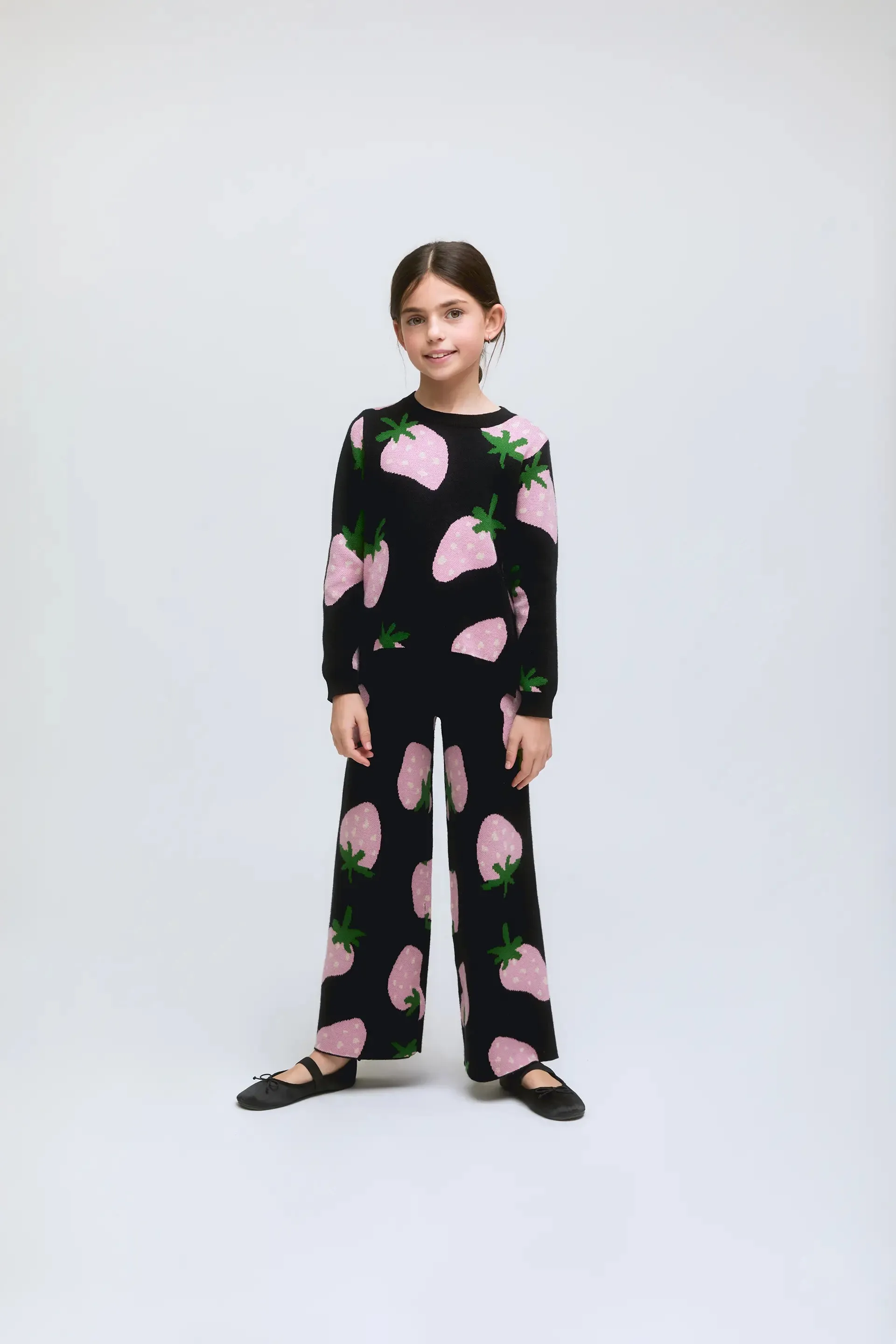 Pantalón de niña punto estampado de fresas Morango sold by Compania Fantasica