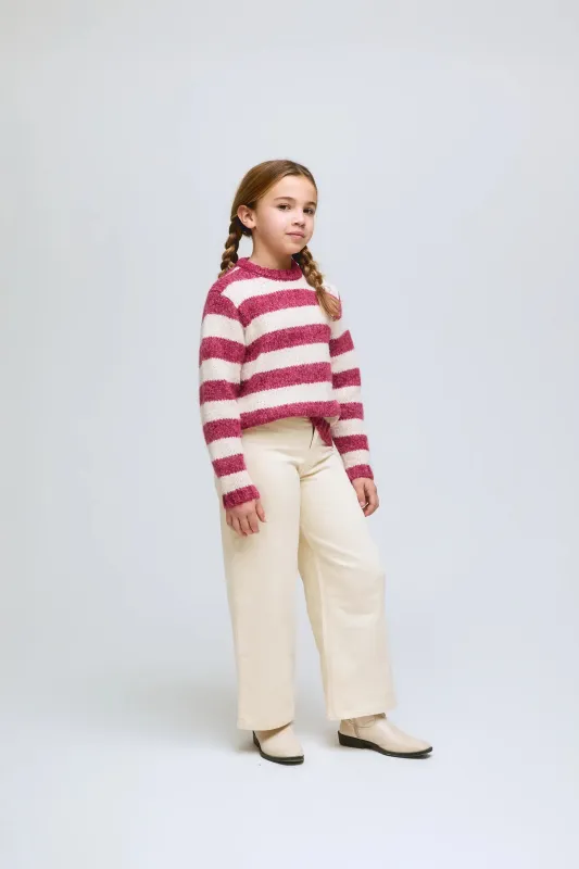 Pantalón de niña de pierna ancha en tono beige sold by Compania Fantasica