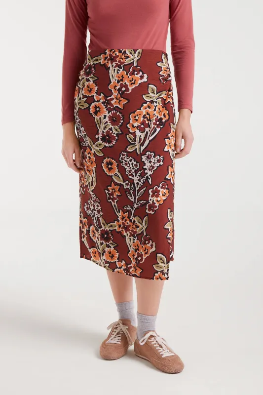 Falda midi crepé ligero con estampado Daisy sold by Compania Fantasica