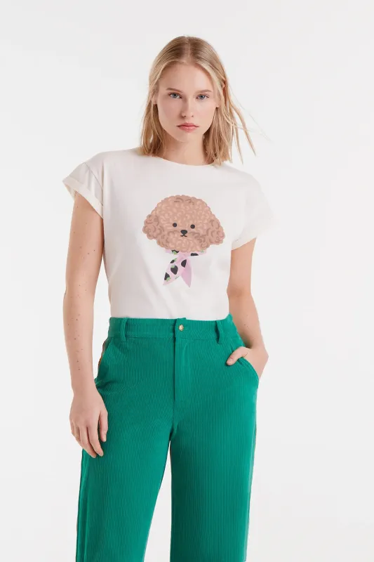 Camiseta 100% algodón con estampado caniche sold by Compania Fantasica