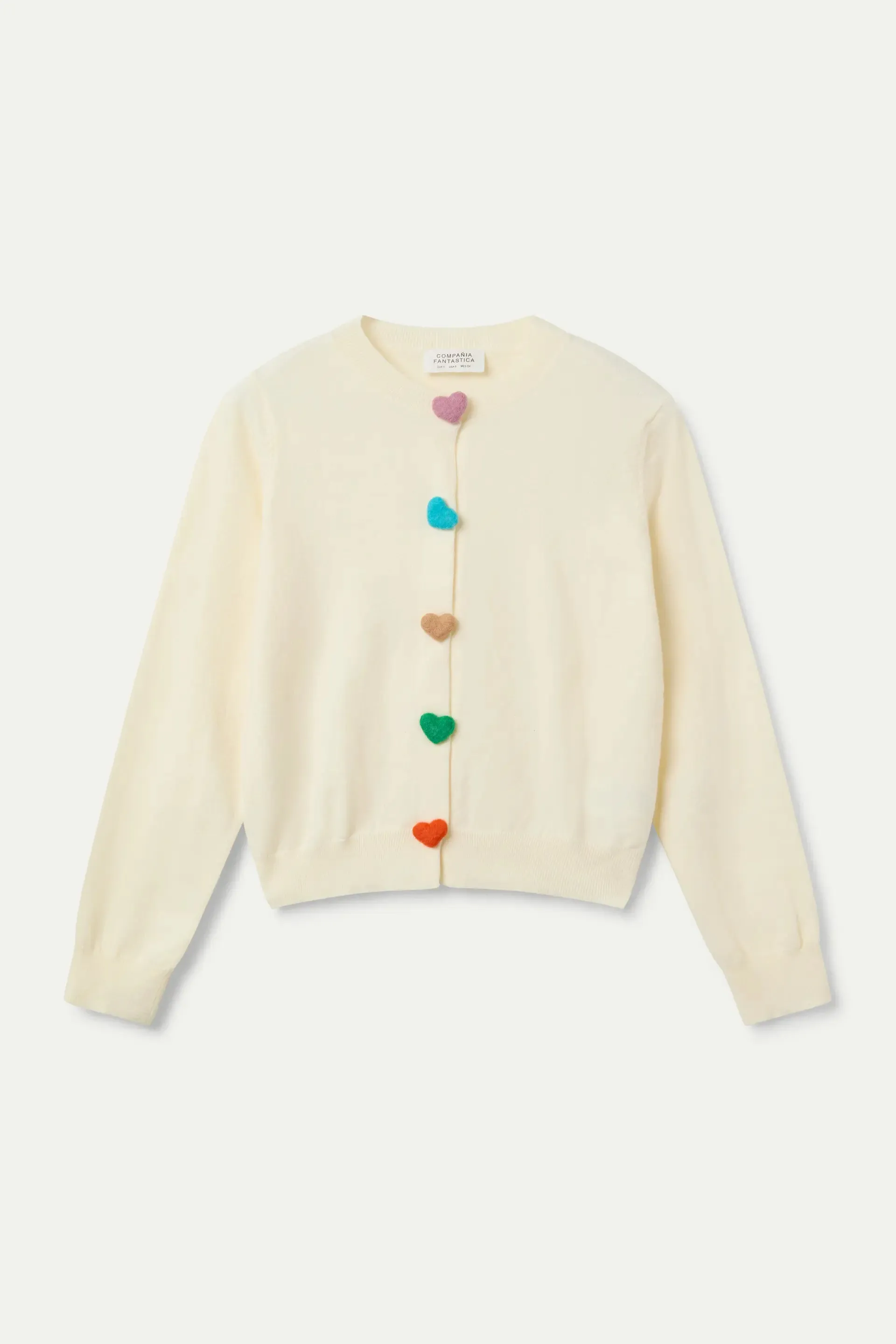 Cárdigan punto con detalle de corazones blanco sold by Compania Fantasica product image thumbnail 2