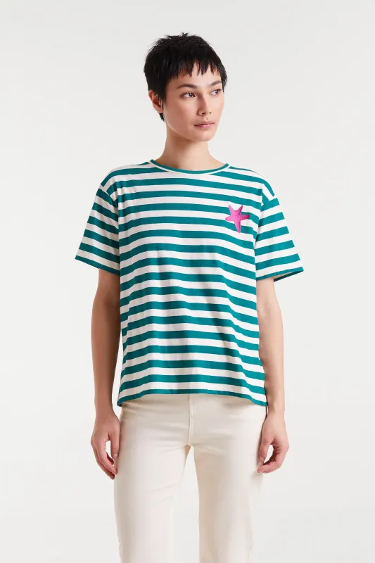Camiseta de rayas 100% algodón con bordado estrella sold by Compania Fantasica