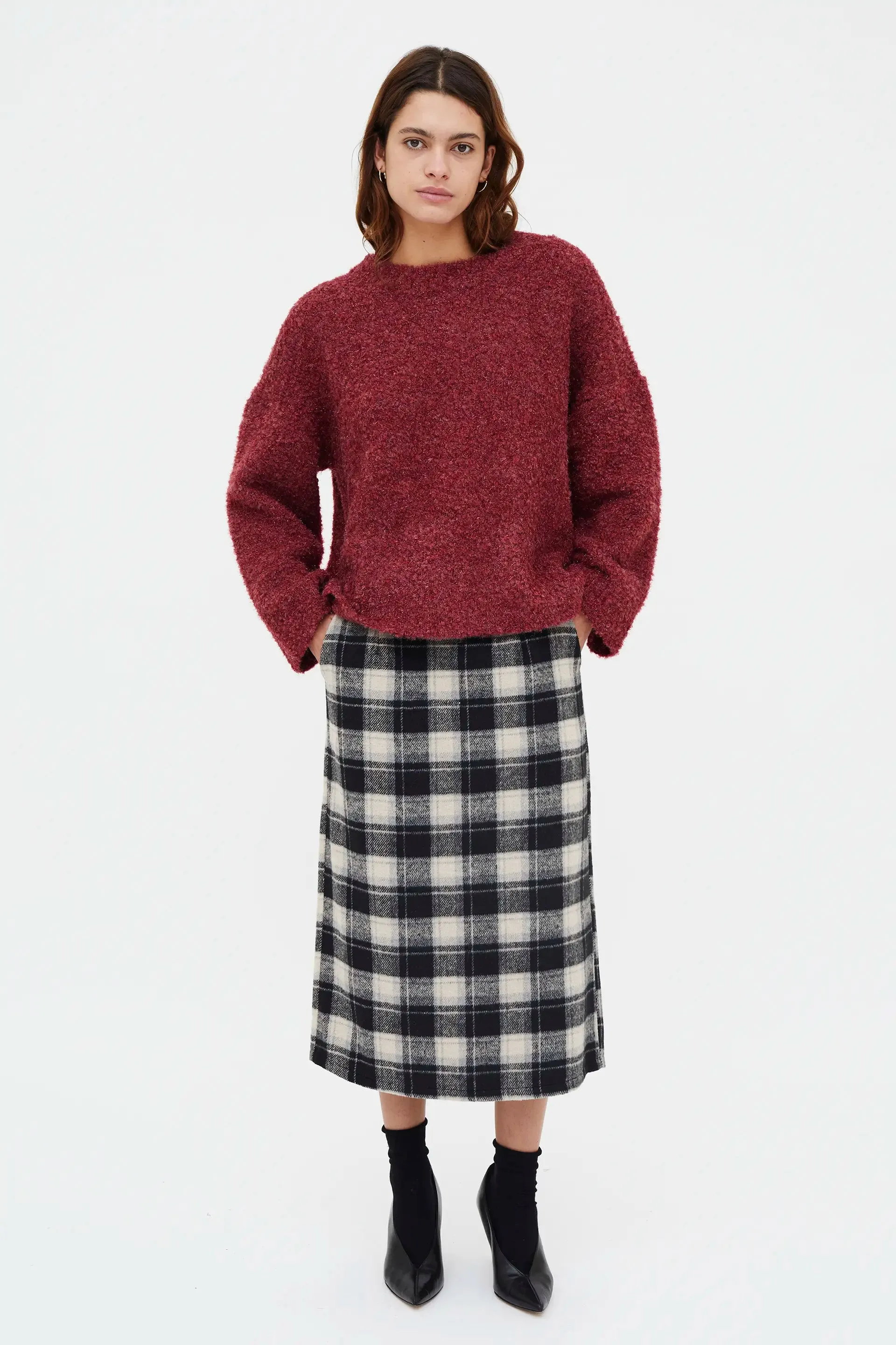 Jersey punto con textura Burgundy sold by Compania Fantasica product image thumbnail 5