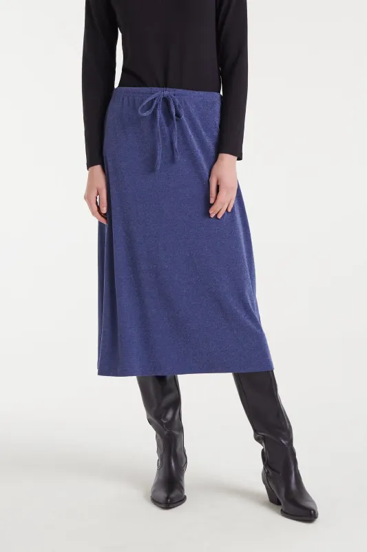 Falda midi navy blue sold by Compania Fantasica
