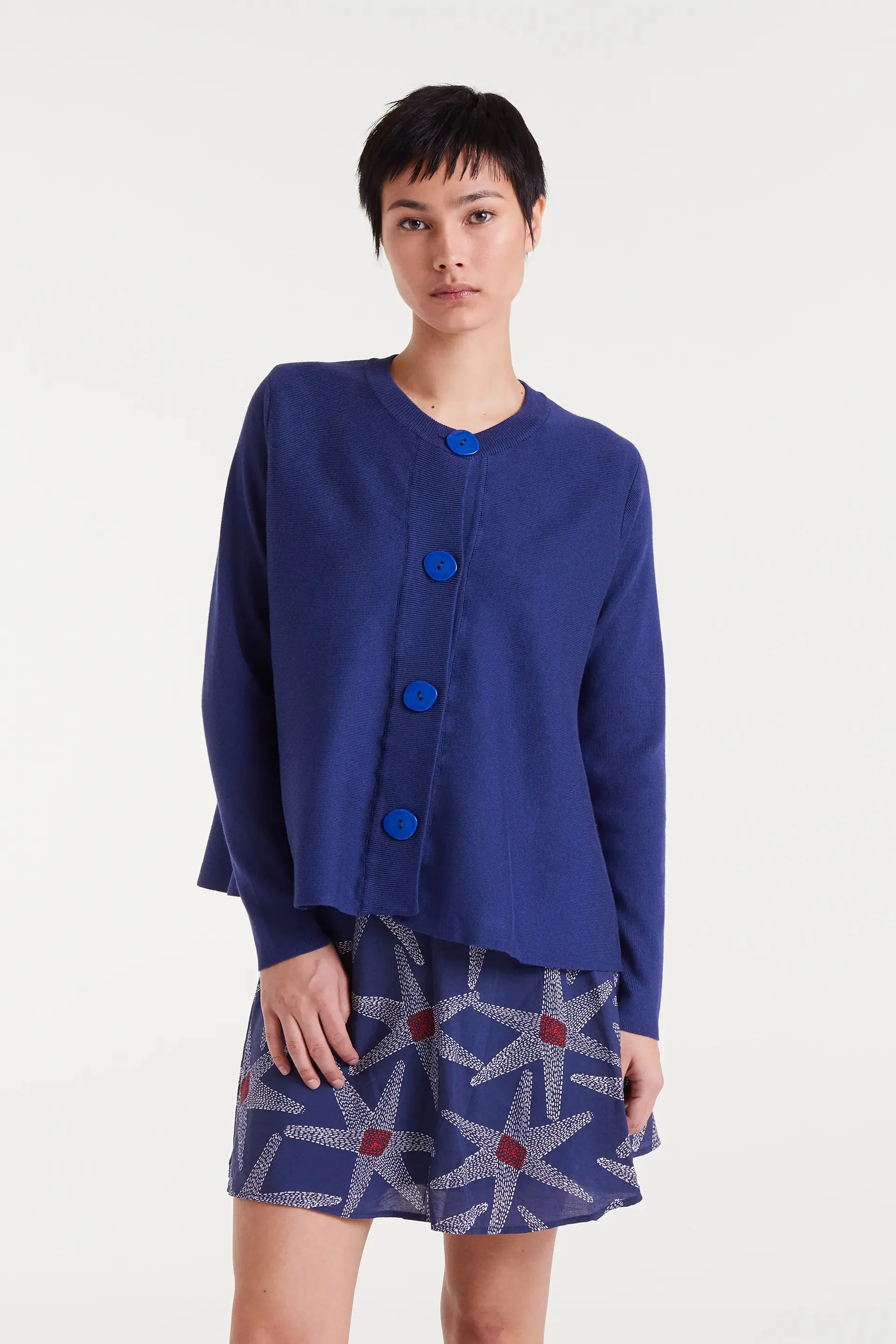 Cárdigan de punto evasé azul sold by Compania Fantasica