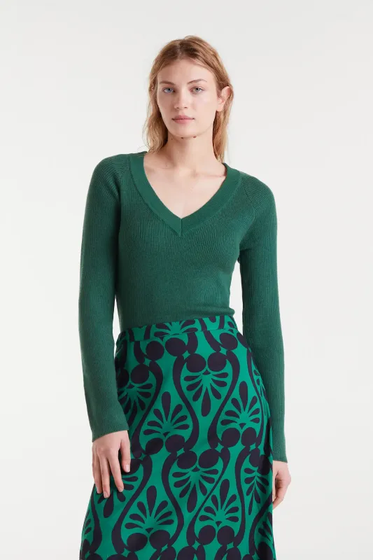 Top punto canalé verde sold by Compania Fantasica