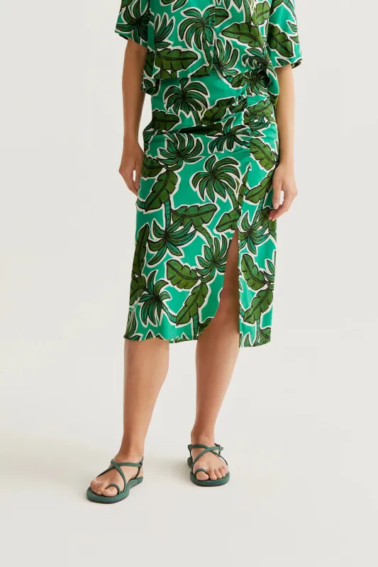 Falda midi con estampado Palm Tree sold by Compania Fantasica