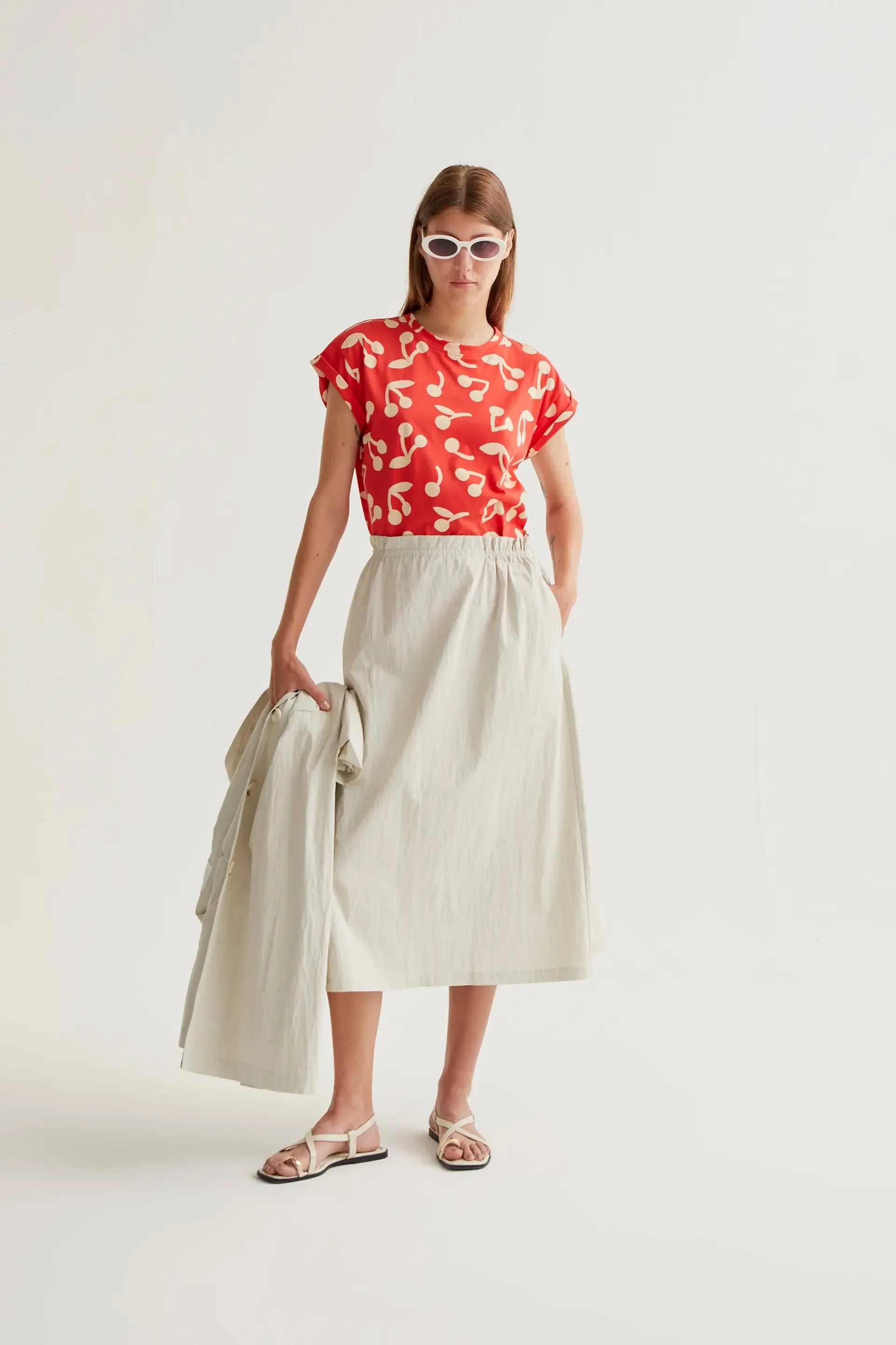 Falda midi blanco roto sold by Compania Fantasica product image thumbnail 5