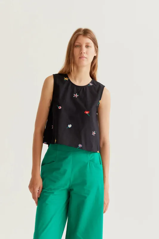 Top de tirantes con estampado Black Gardener Flowers sold by Compania Fantasica