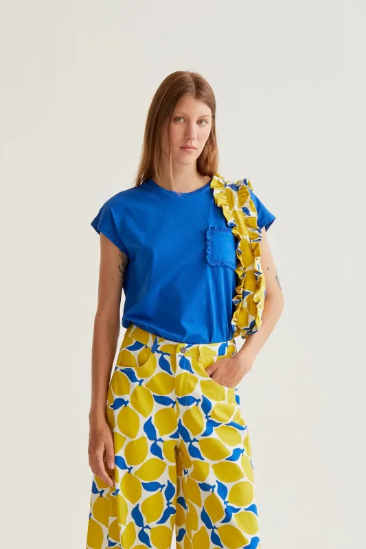 Camiseta  básica 100% algodón azul sold by Compania Fantasica