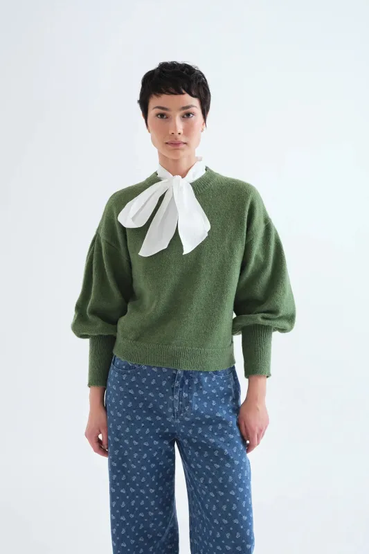 Jersey básico manga larga de punto verde made by Compania Fantasica