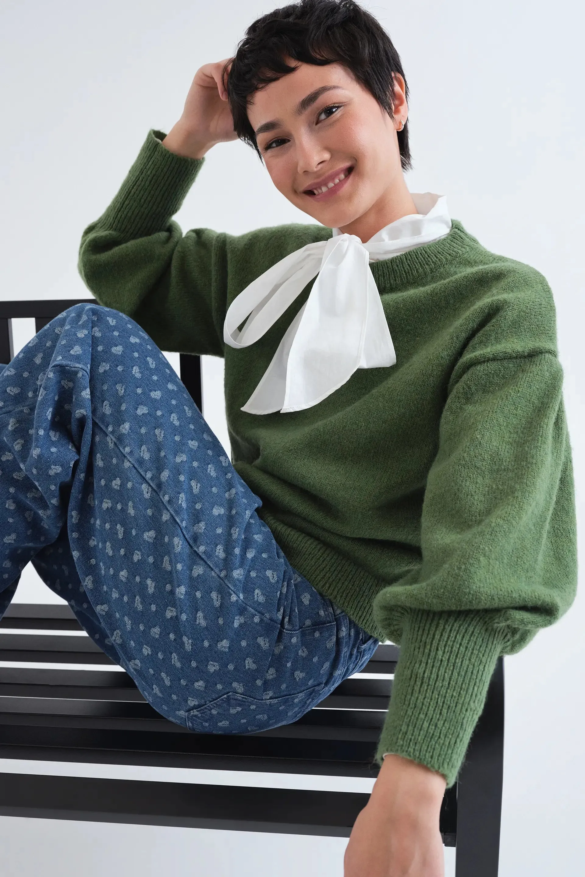Jersey básico manga larga de punto verde sold by Compania Fantasica product image thumbnail 5