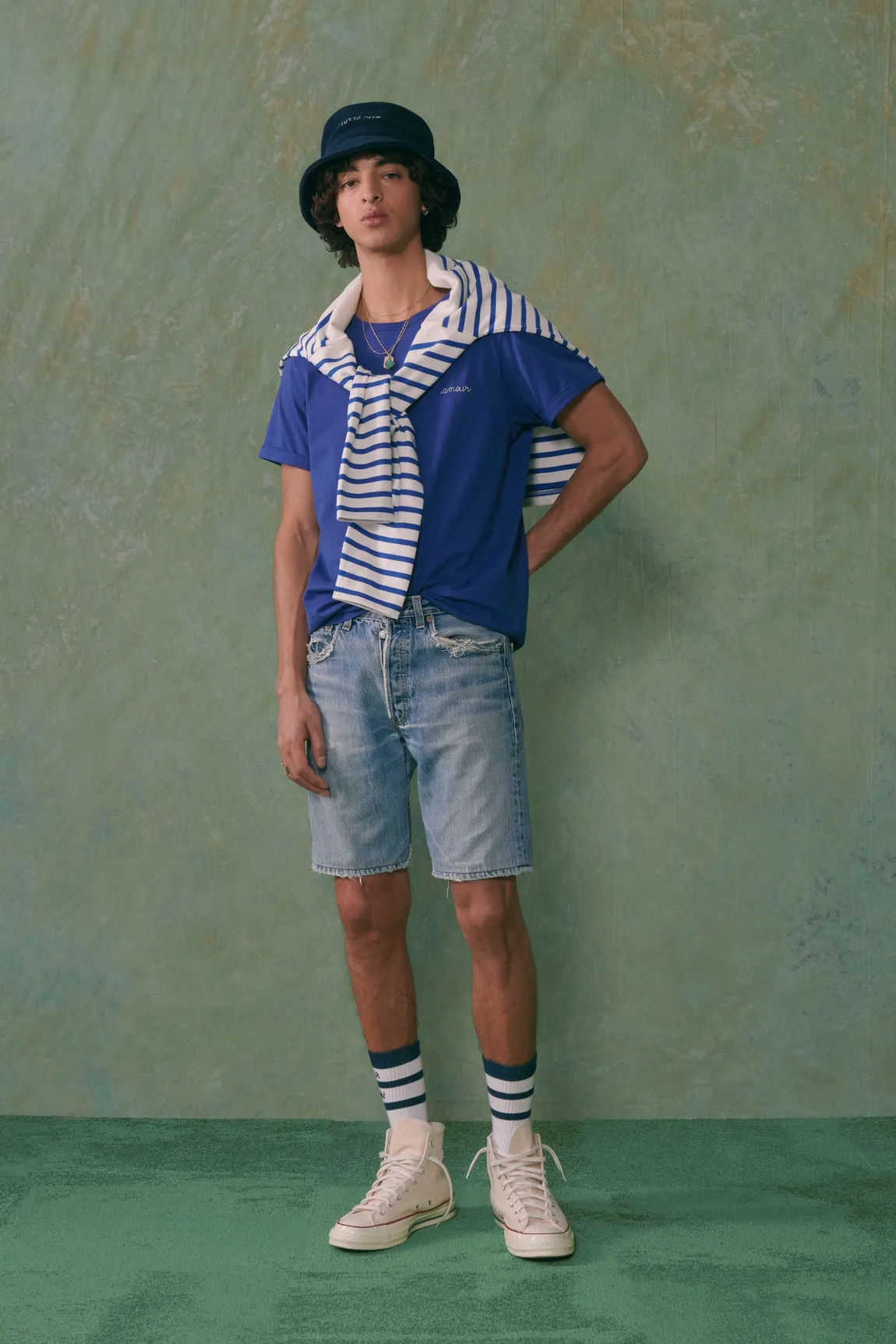 "Amour" Poitou T-shirt script pointillé adulte white sold by Maison Labiche product image thumbnail 3