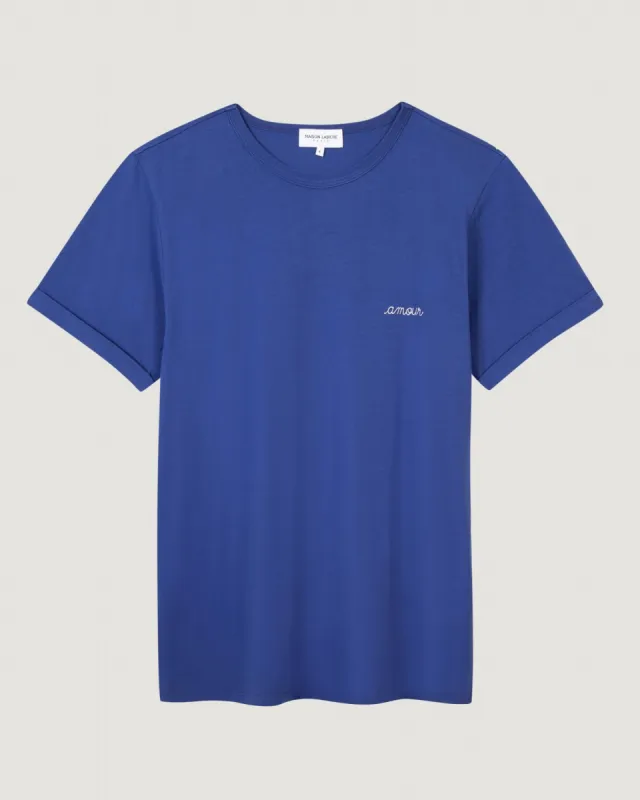 "Amour" Poitou T-shirt script pointillé adulte white sold by Maison Labiche