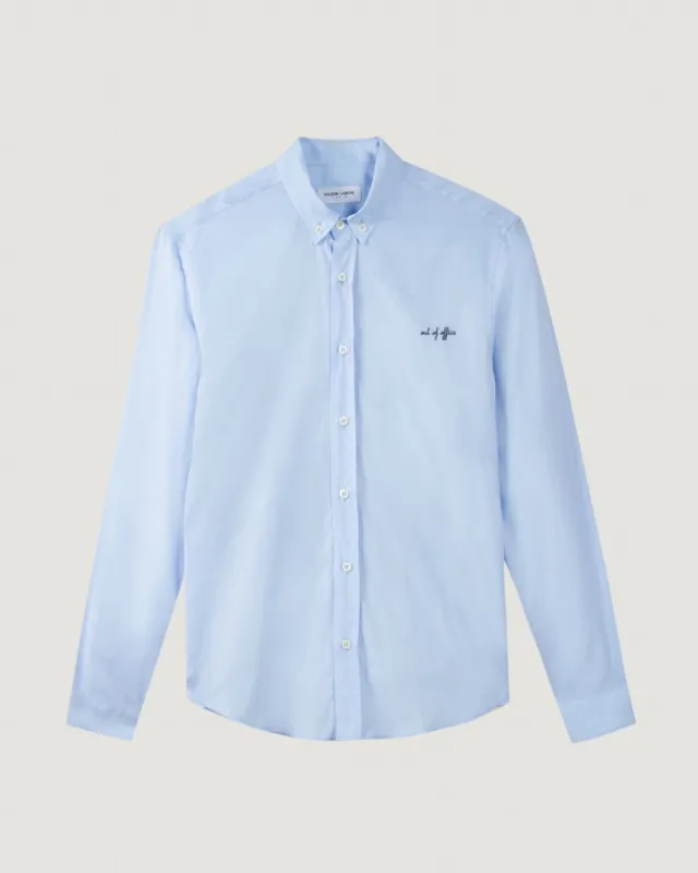 "Out Of Office" malesherbes twill shirt sold by Maison Labiche