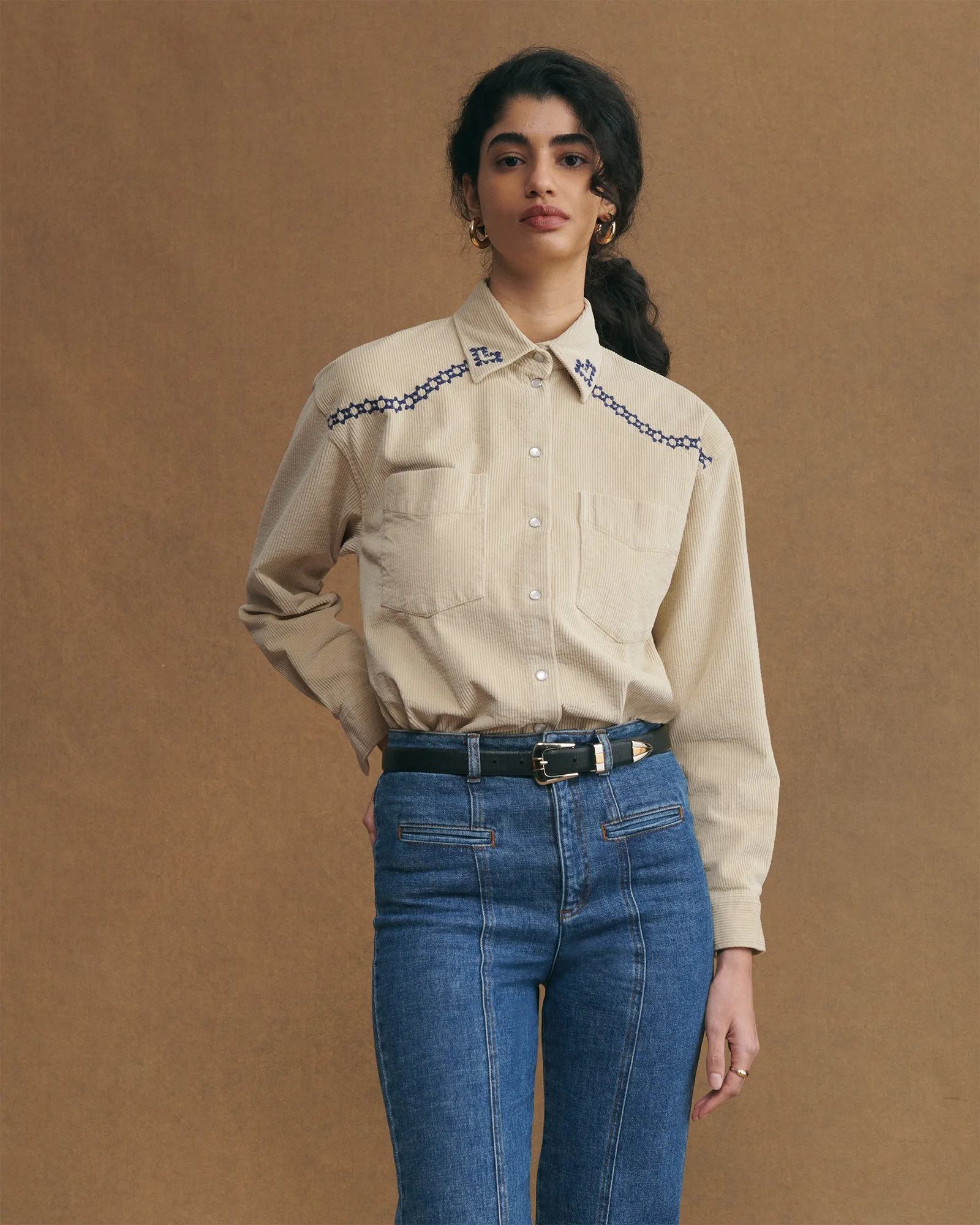 "Stars" monselet velvet shirt sold by Maison Labiche product image thumbnail 3