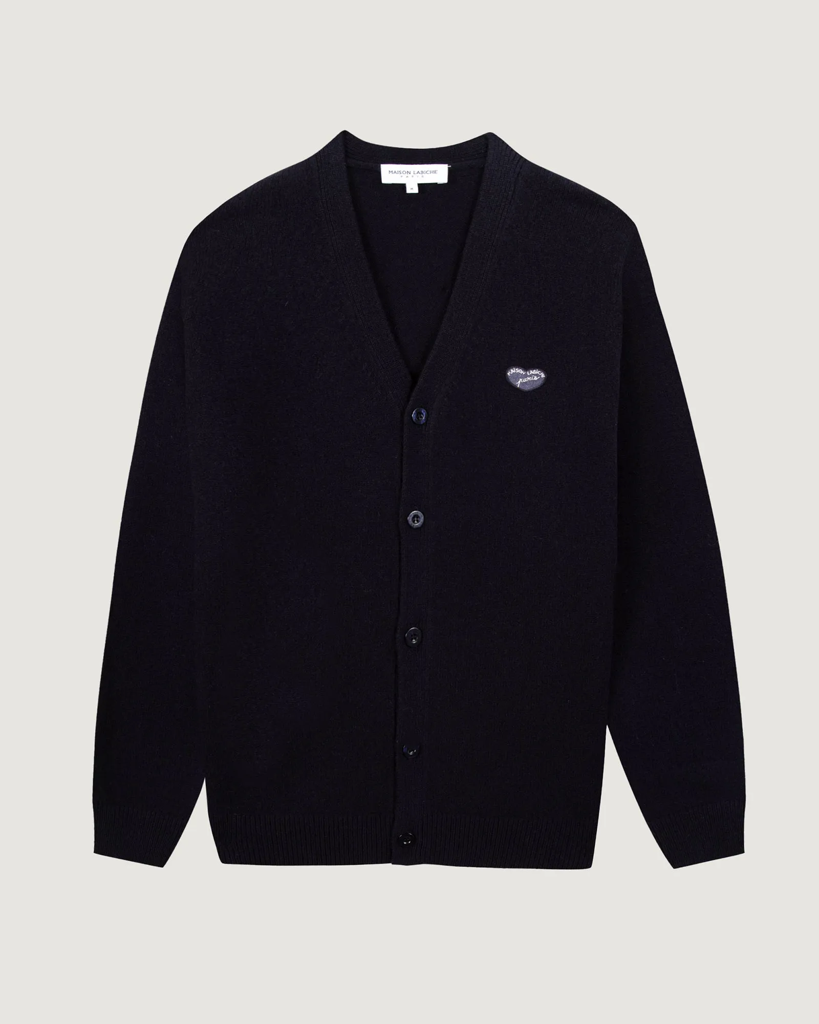 "Patch Coeur" lhomme lambswool cardigan sold by Maison Labiche