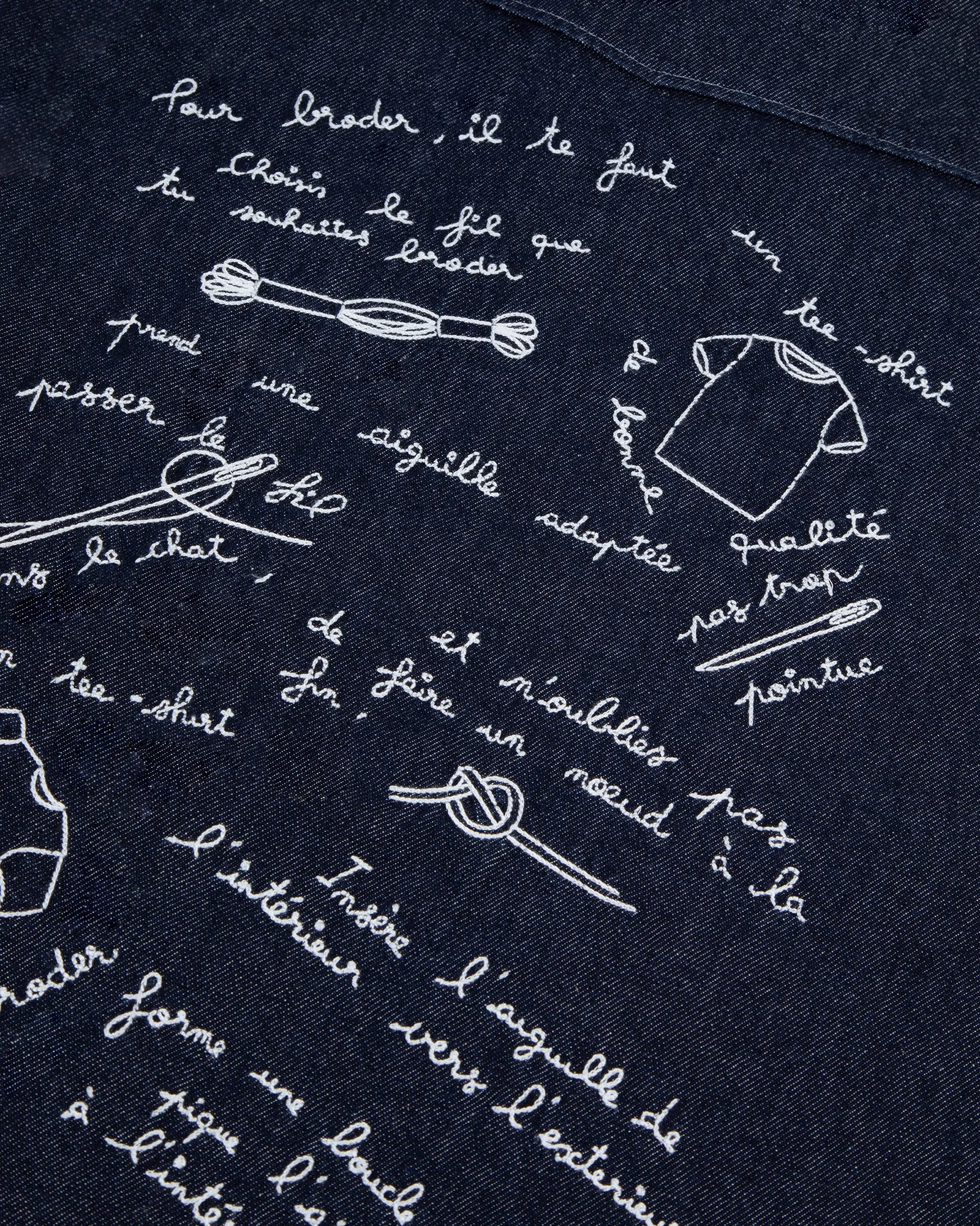 "Embroidery Tutorial" Denim monselet shirt sold by Maison Labiche product image thumbnail 3
