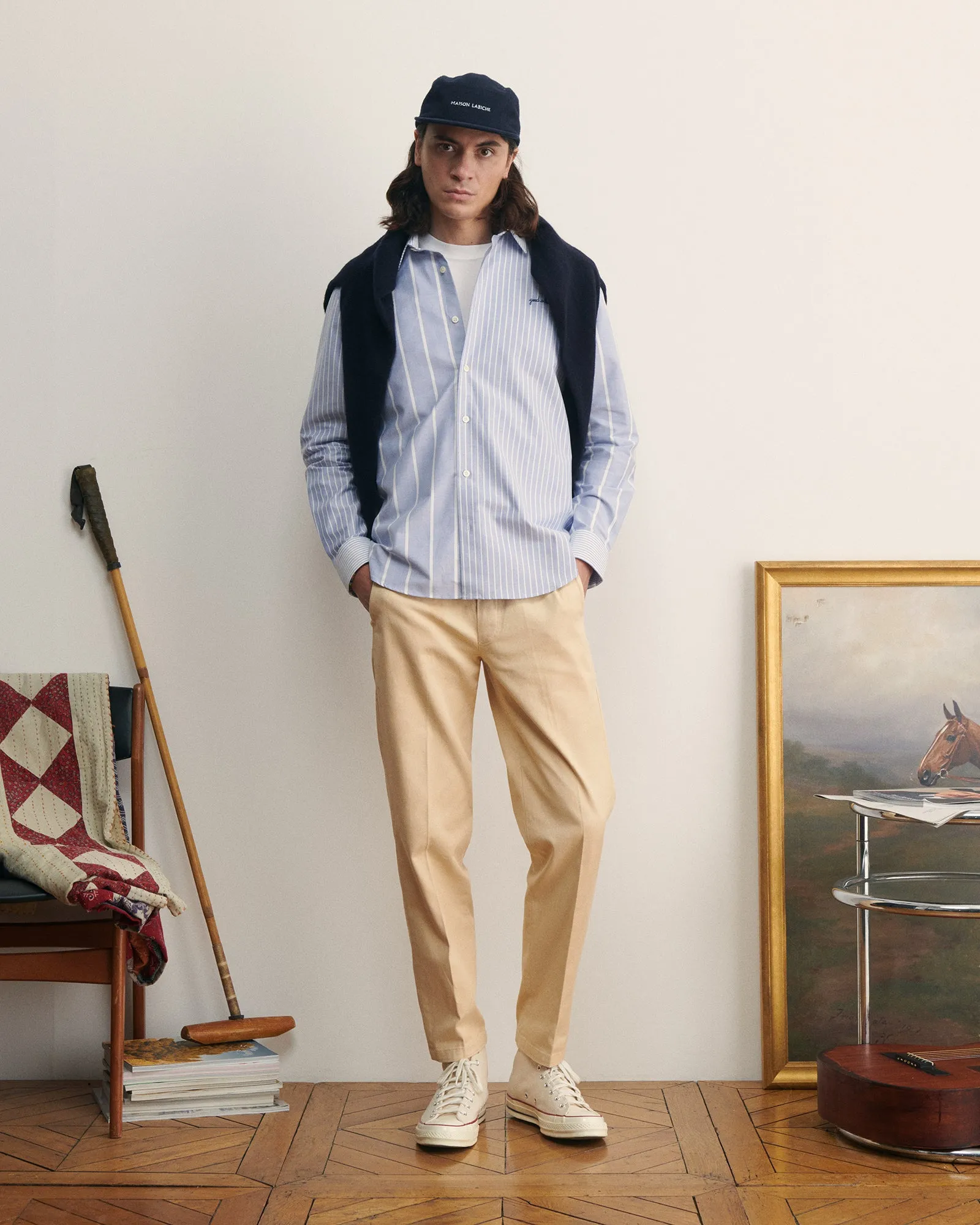 "Good Vibes" breteuil oxford shirt sold by Maison Labiche product image thumbnail 3