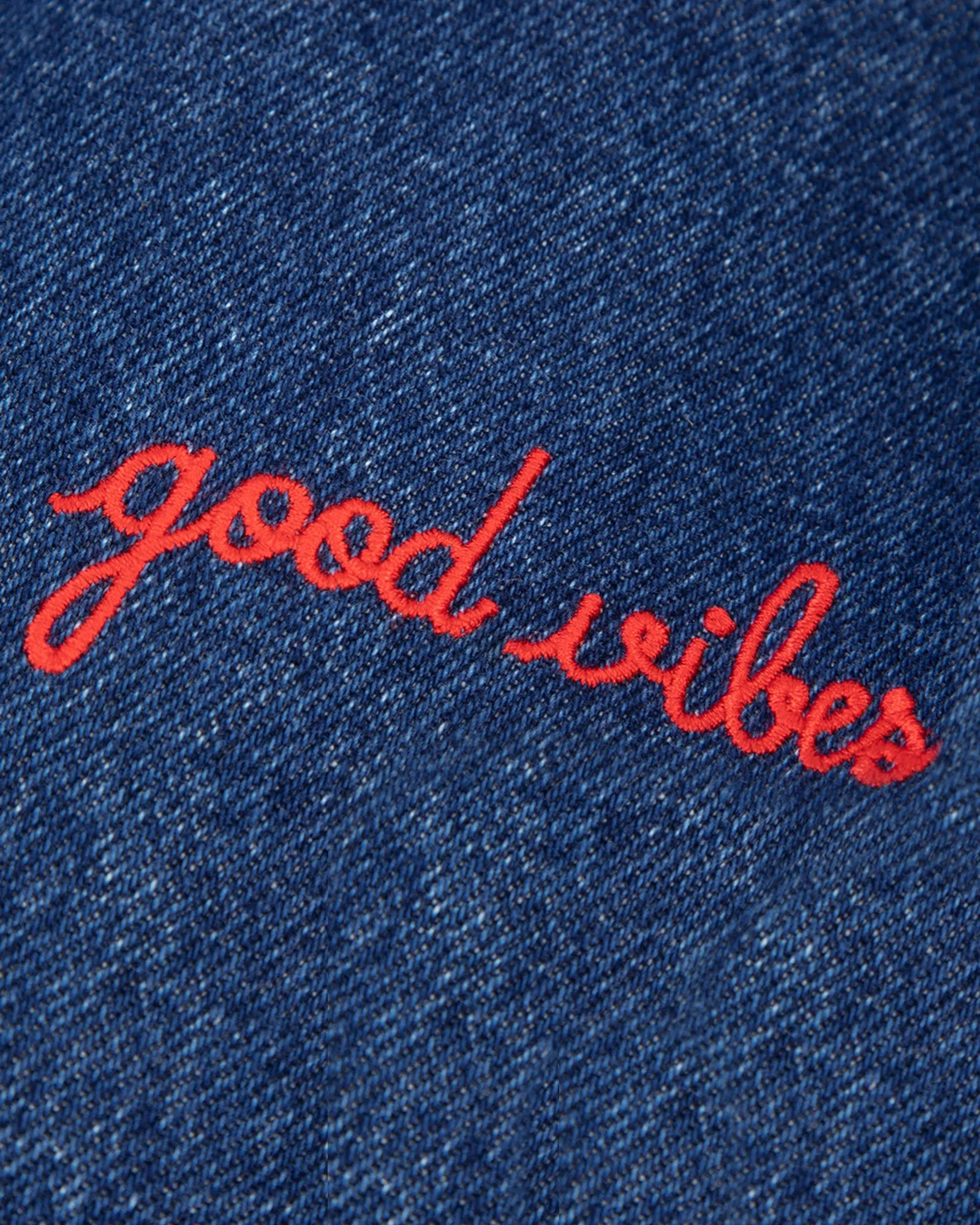 "Good Vibes" sébasto patchwork denim jacket sold by Maison Labiche product image thumbnail 5