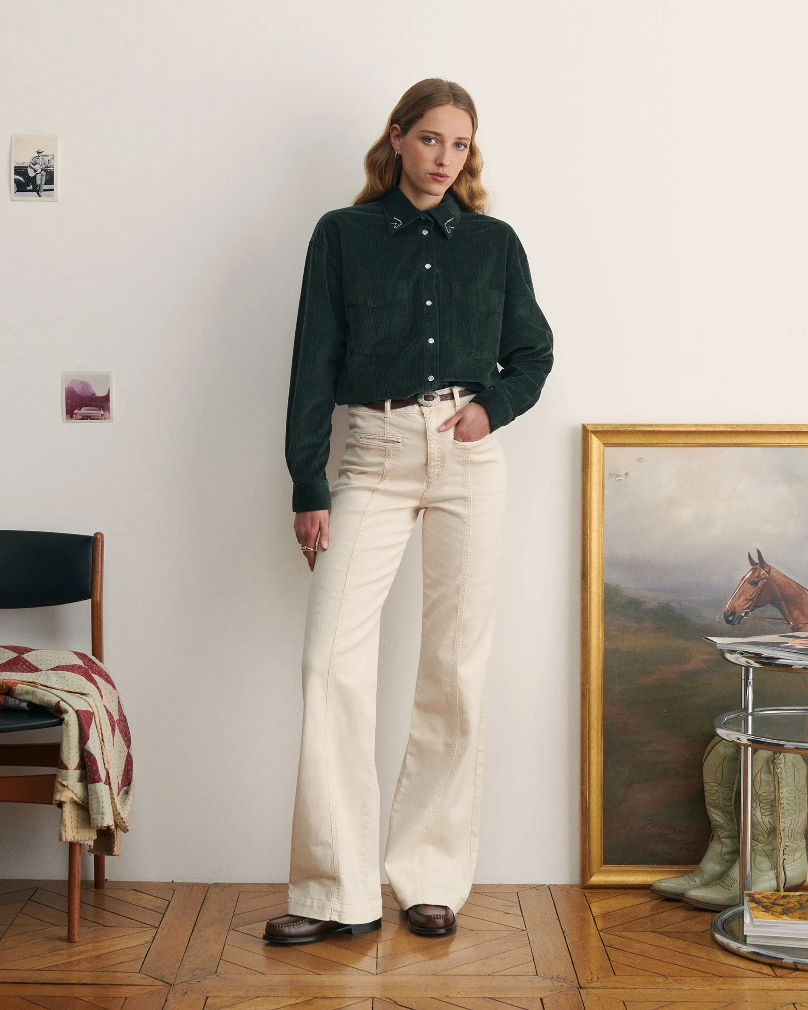 "Horses" monselet velvet shirt sold by Maison Labiche product image thumbnail 3