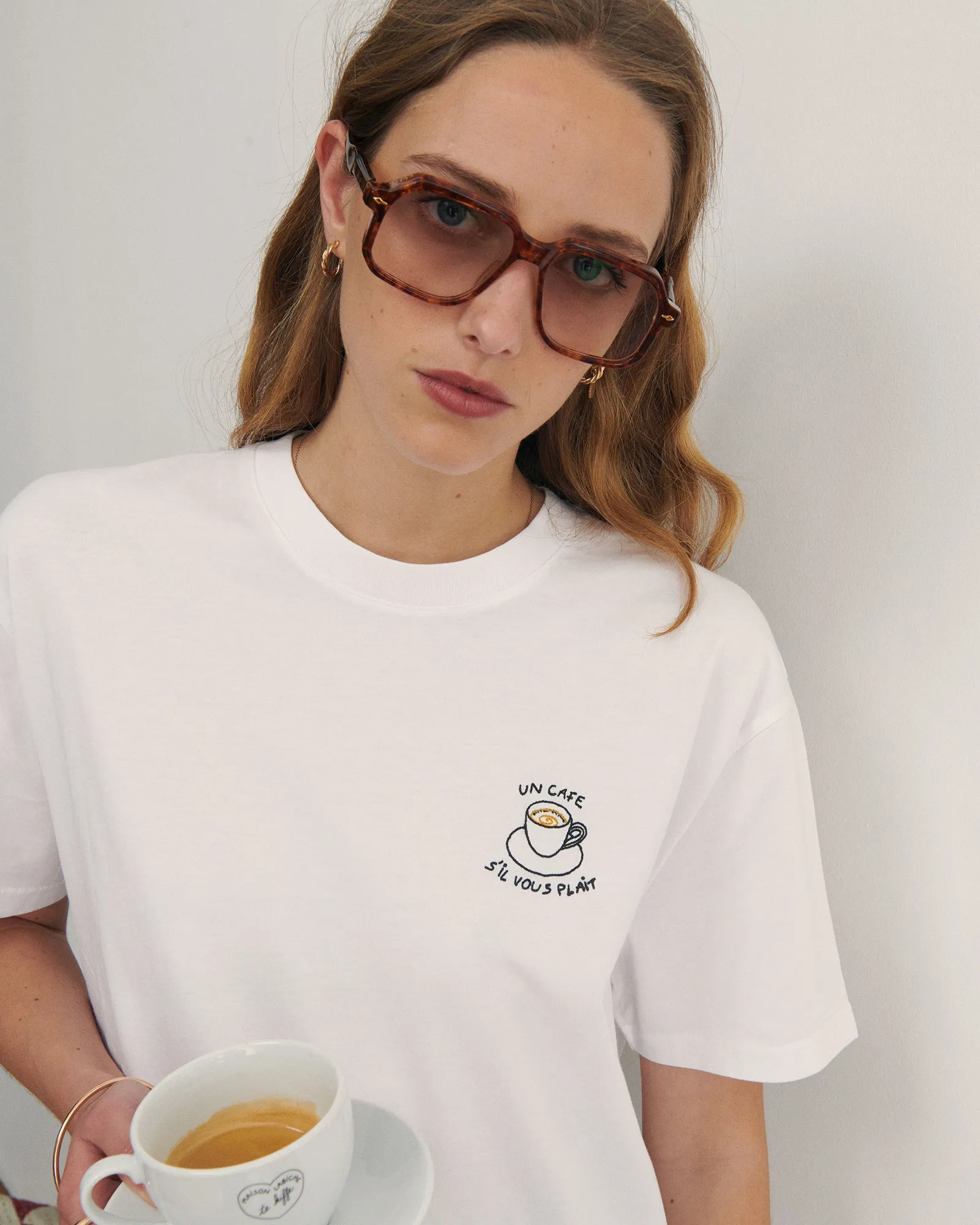 "Cafe" Unisex popincourt t-shirt sold by Maison Labiche product image thumbnail 3