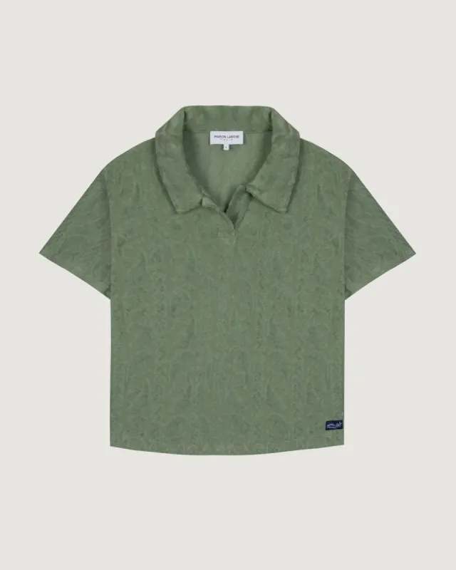 "Dolphin" marces terrycloth polo sold by Maison Labiche