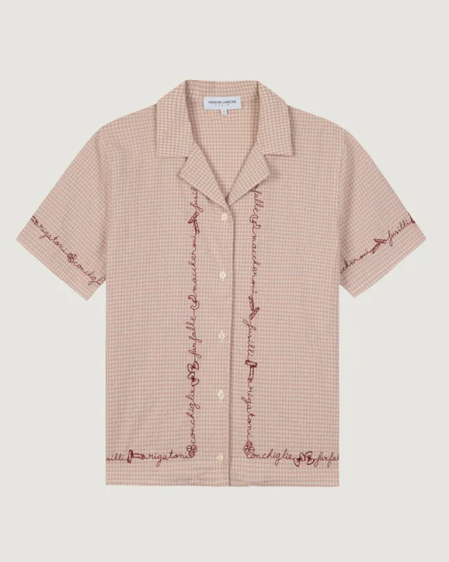 "Pasta" souchier seersucker shirt sold by Maison Labiche