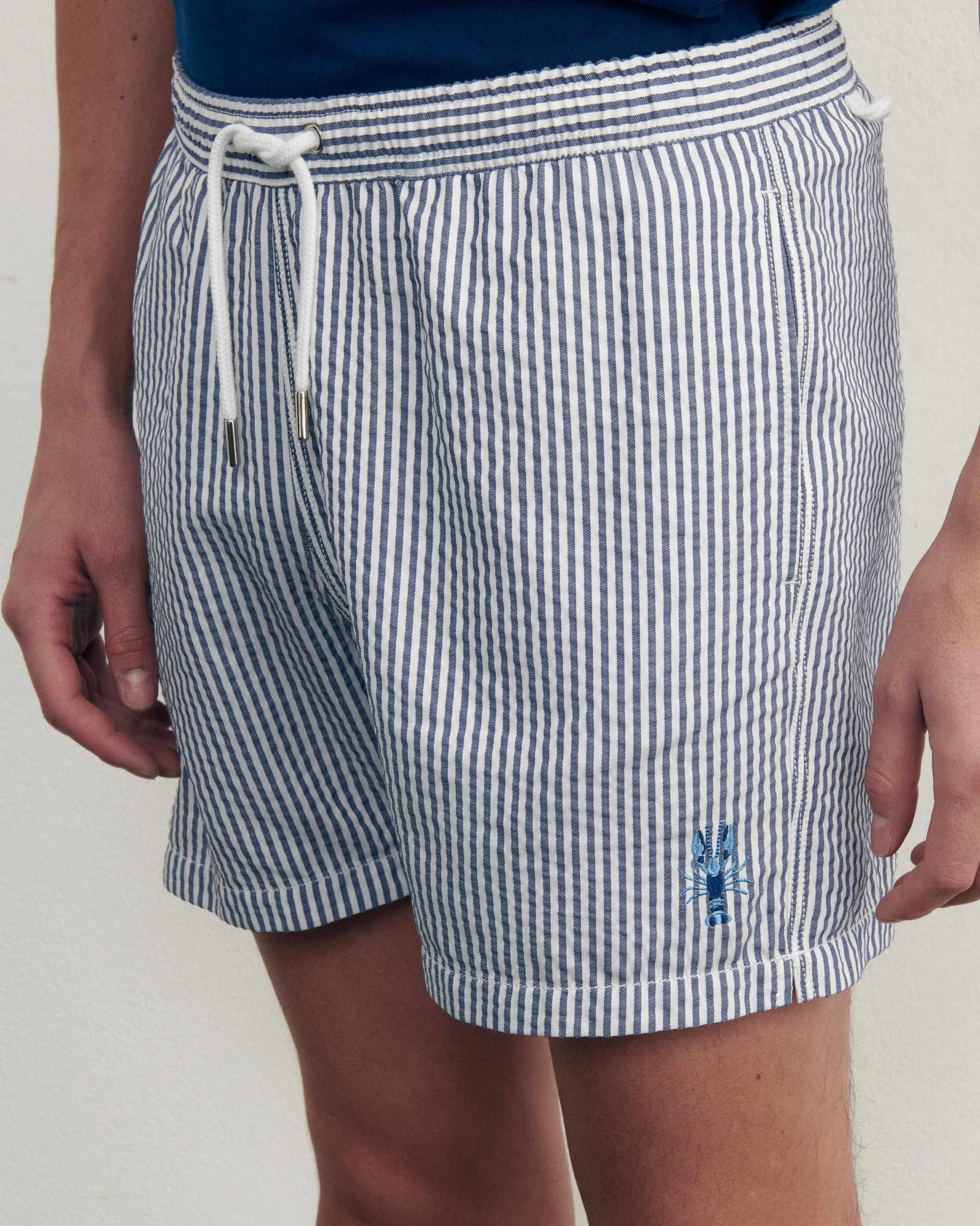 "Lobster" maillot seersucker swim shorts sold by Maison Labiche product image thumbnail 4