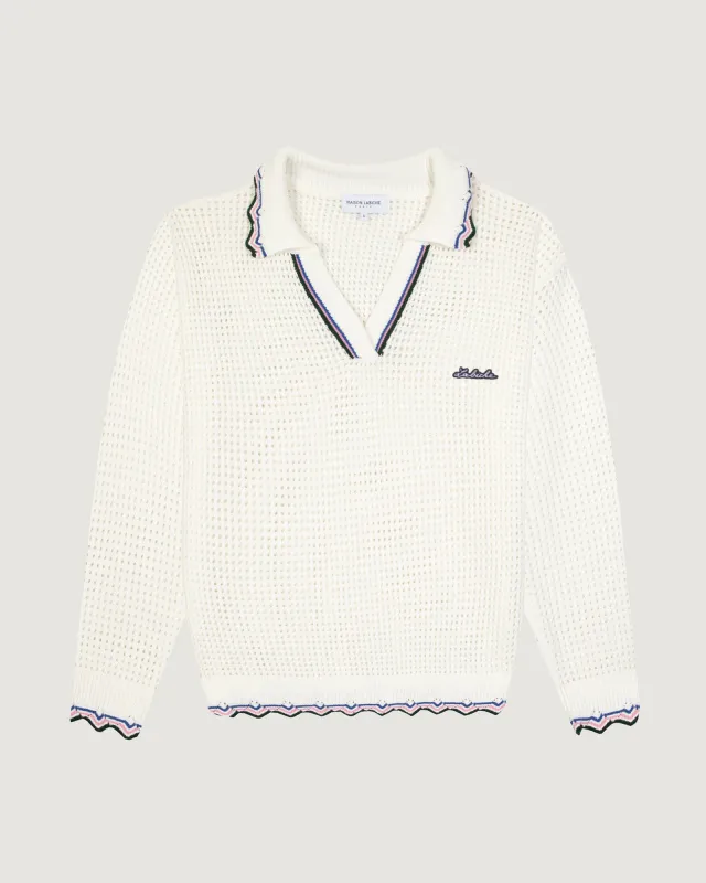 "Patch Labiche" fournière crocheted sweater made by Maison Labiche