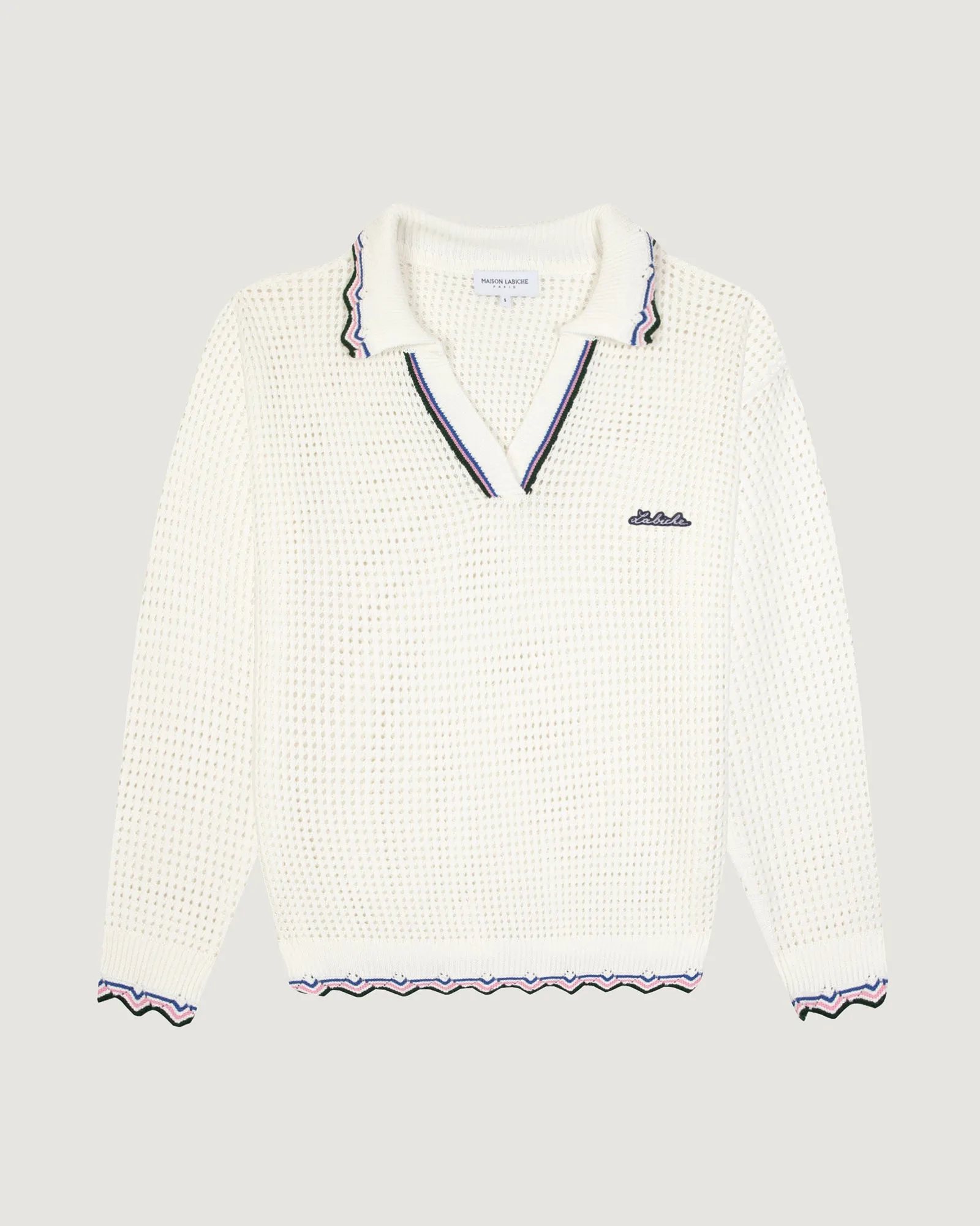 "Patch Labiche" fournière crocheted sweater sold by Maison Labiche