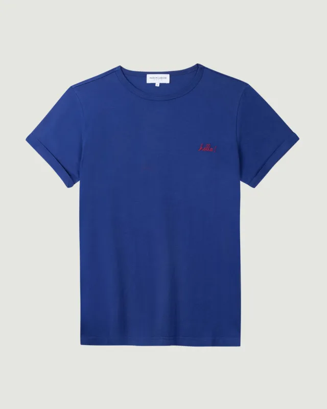 Mens 'hello!' Poitou T-shirt flash red ldc 679 sold by Maison Labiche