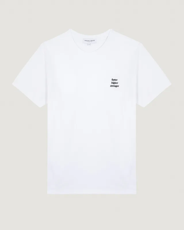 "Faster Higher" popincourt t-shirt sold by Maison Labiche