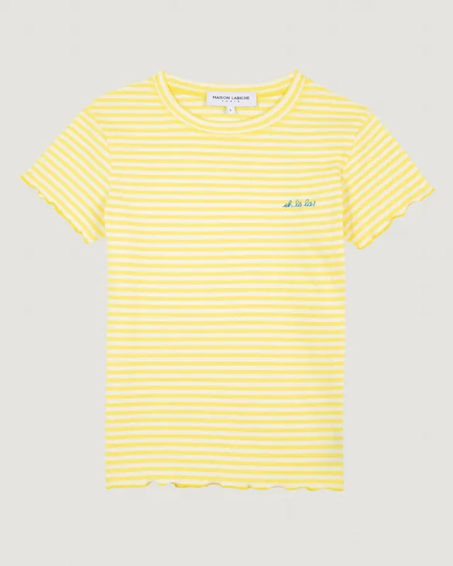 Folies Ribbed T-shirt "oh la la" sold by Maison Labiche