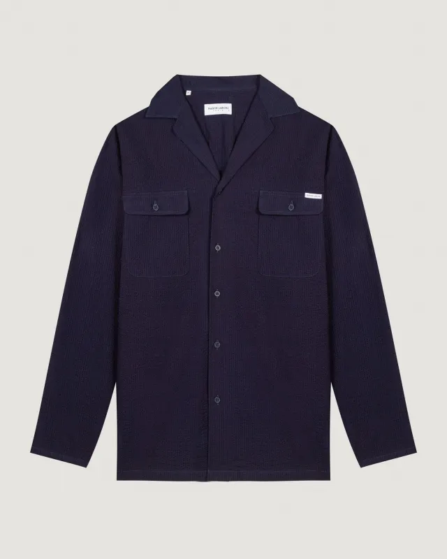 Laurens Oversized Shirt in seersucker sold by Maison Labiche