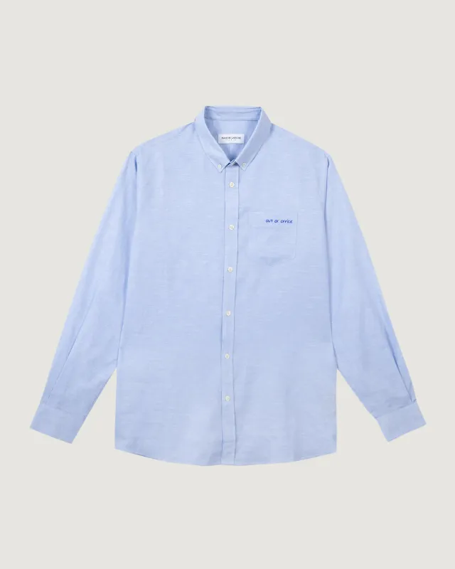 "Out Of Office" carnot linen and cotton shirt sold by Maison Labiche