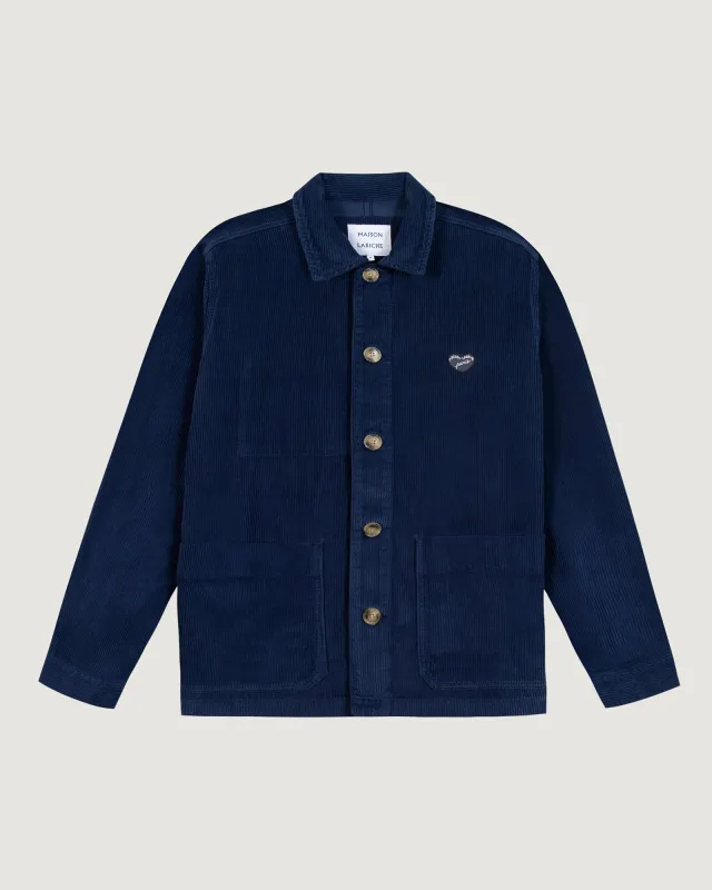 "Patch Coeur" sébasto velvet worker jacket sold by Maison Labiche
