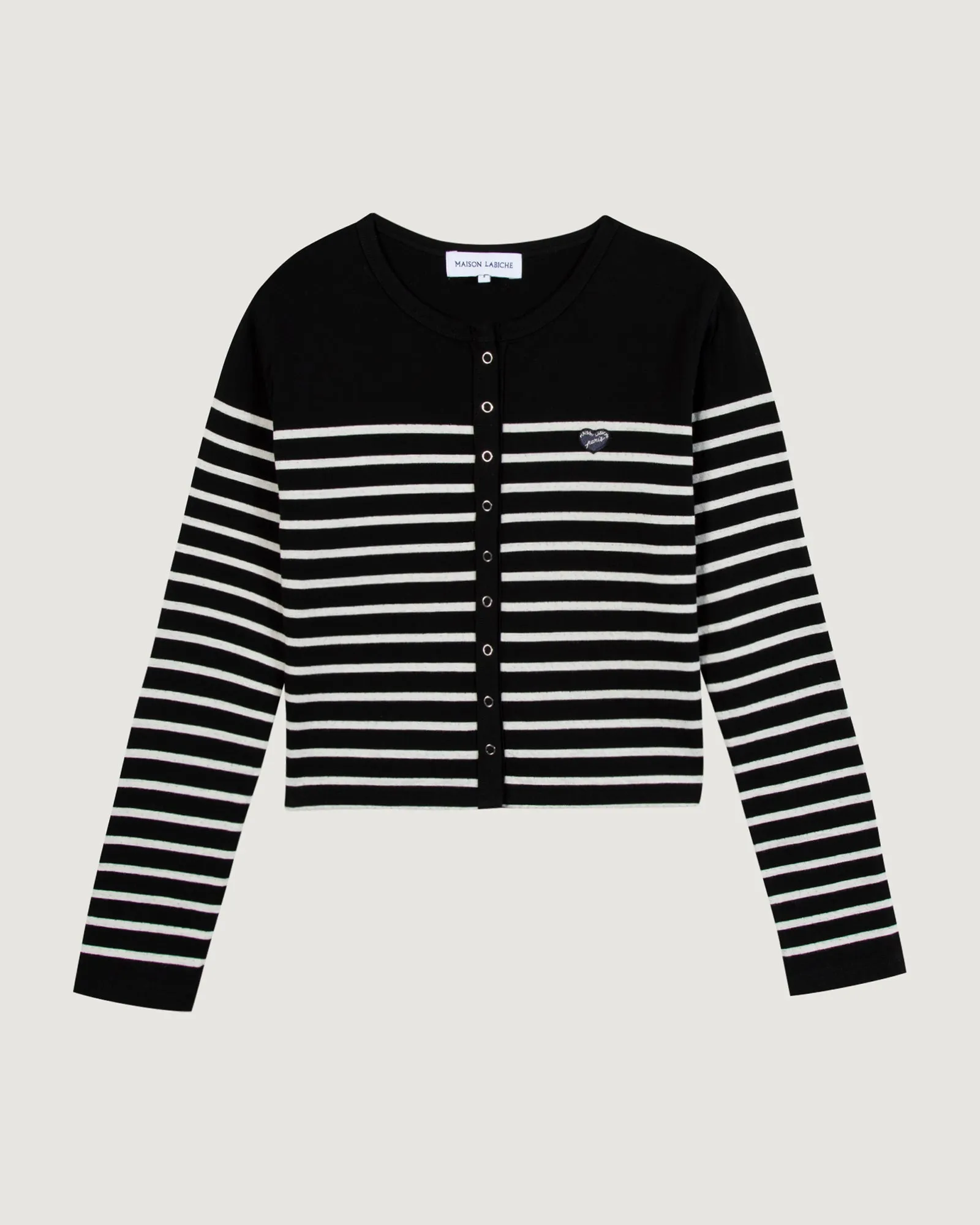 "Patch Coeur" cardinoux cardigan sold by Maison Labiche