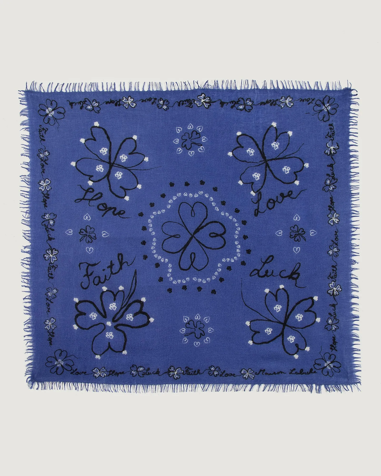 "Clovers" bourdaloue cashmere bandana sold by Maison Labiche product image thumbnail 5