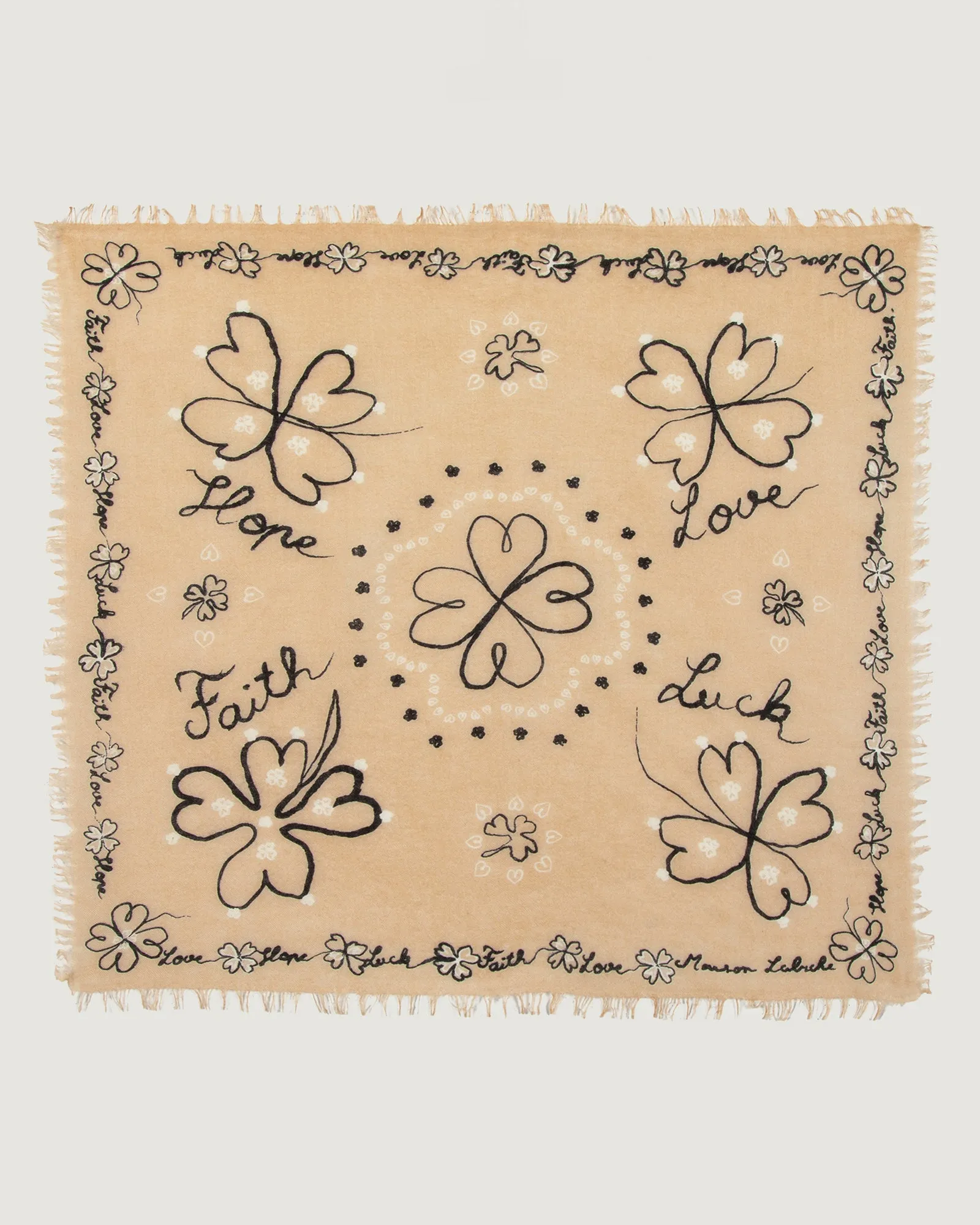 "Clovers" bourdaloue cashmere bandana sold by Maison Labiche product image thumbnail 2