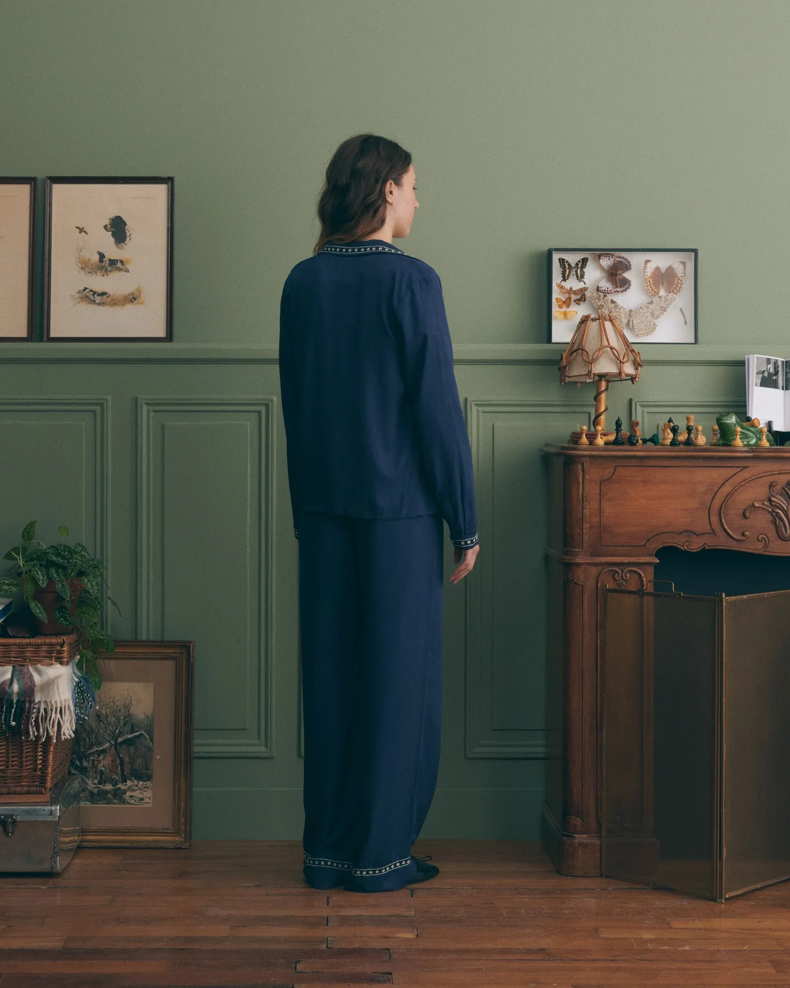 "Birds" oudin tencel pants sold by Maison Labiche product image thumbnail 3