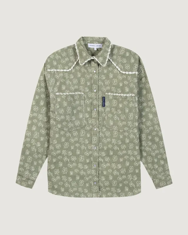 "Clovers" monselet velvet shirt sold by Maison Labiche