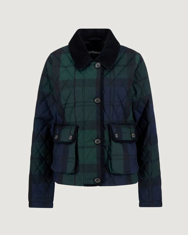 "Loudon Tartan" barbour quilted jacket sold by Maison Labiche