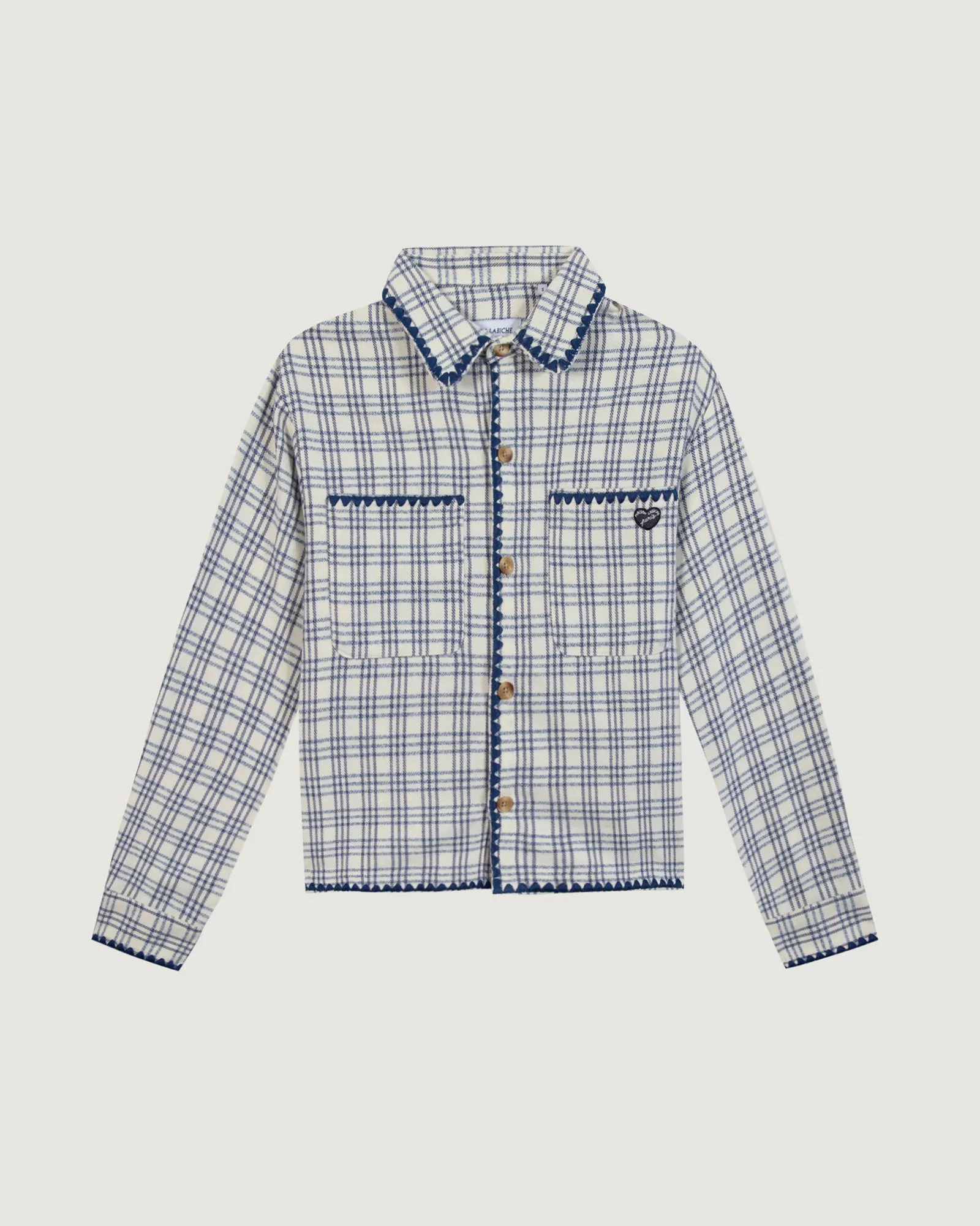 "Patch Coeur" minjoz flannel shirt sold by Maison Labiche