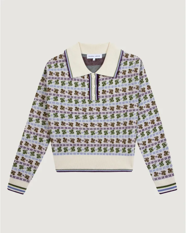 "Squirrel Jacquard" laveran wool sweater sold by Maison Labiche