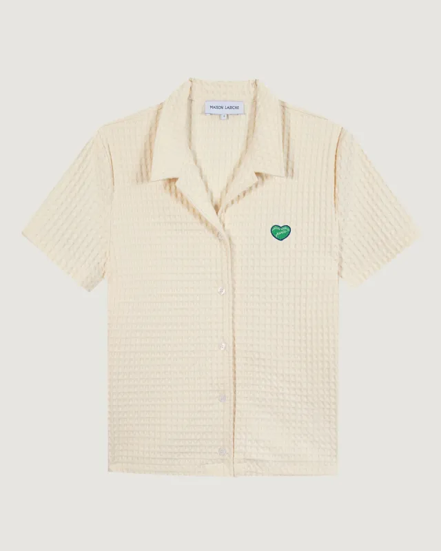 Patch Coeur "Cotton Waffle" souchier shirt made by Maison Labiche