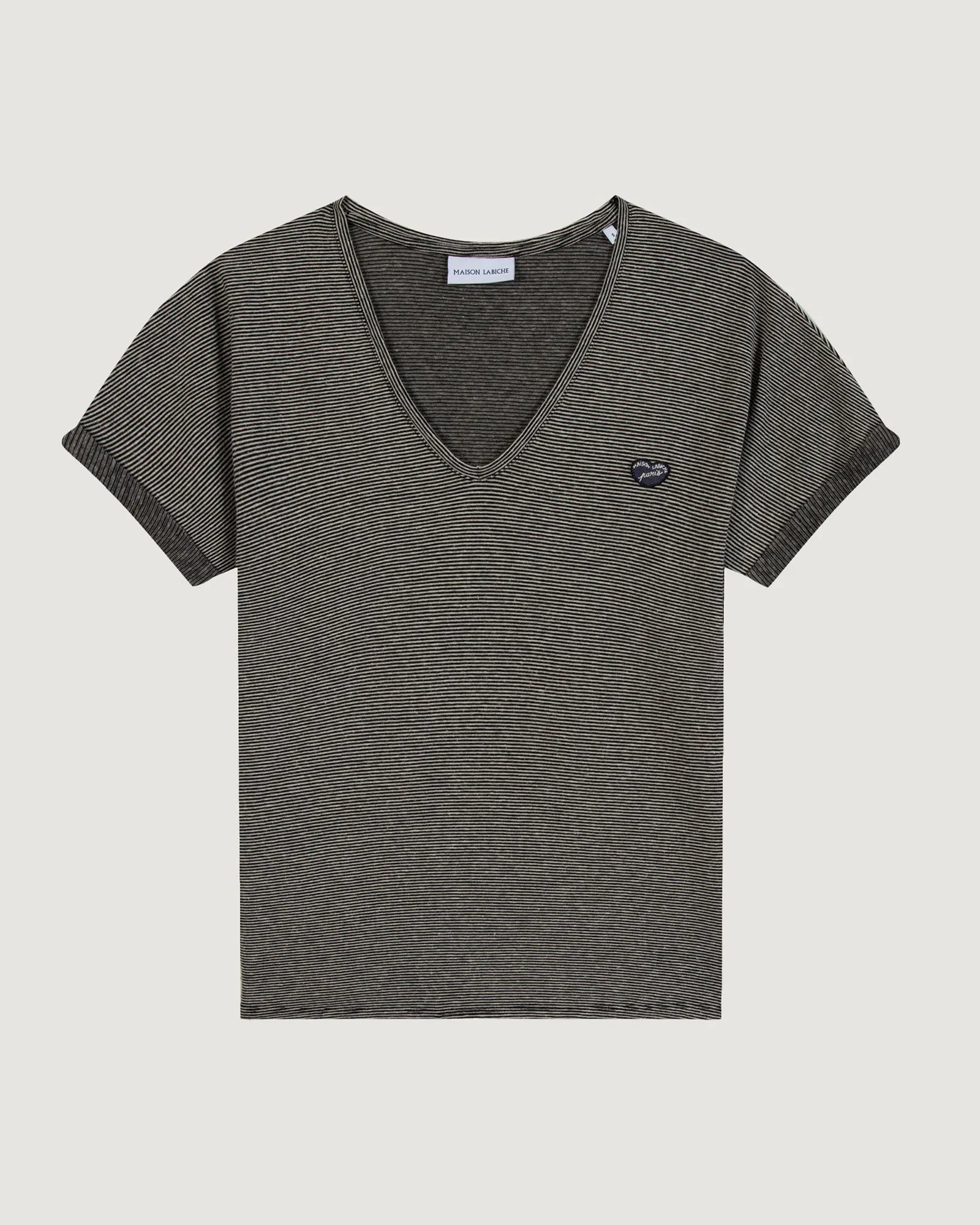 "Patch Coeur" chateau cotton linen t-shirt sold by Maison Labiche