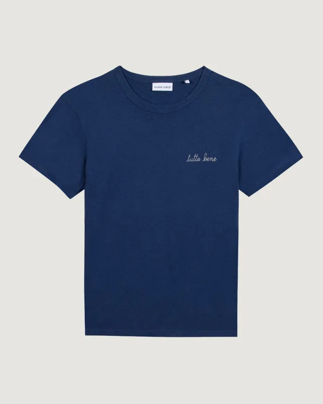 "Tutto Bene" Linen And cotton villiers t-shirt made by Maison Labiche