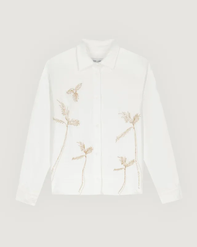 Palm Trees Bidault "viscose and polyamide" shirt made by Maison Labiche